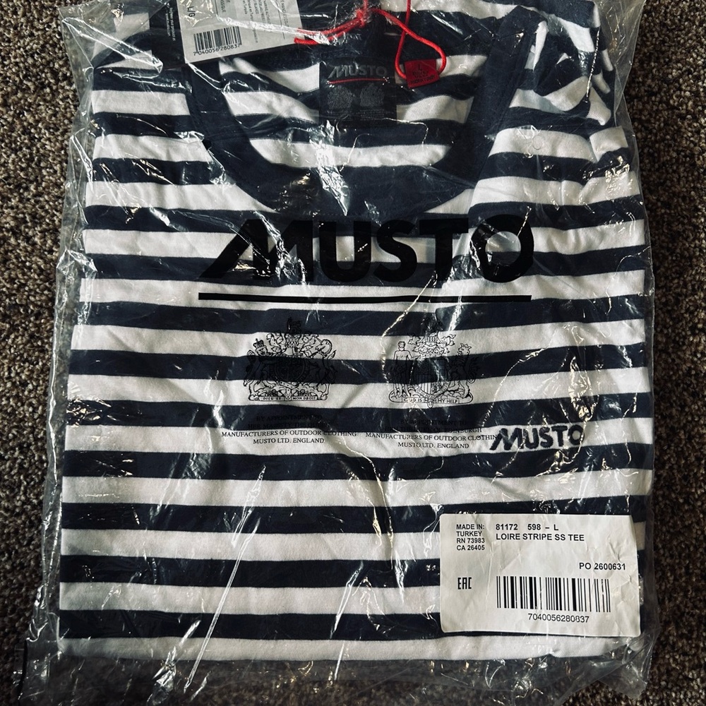 Musto Black and White Striped Tee